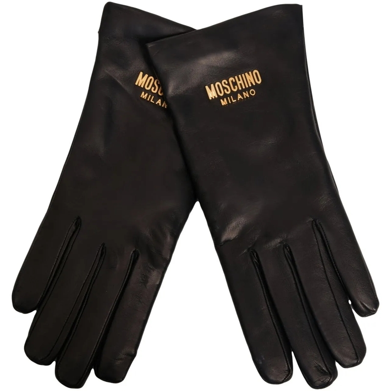 Moschino Gants Leather gloves schwarz