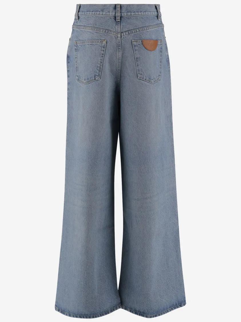 Thumbnail - Chloé - Wide-Leg, High-Waisted Jeans - Größe 28 - blau