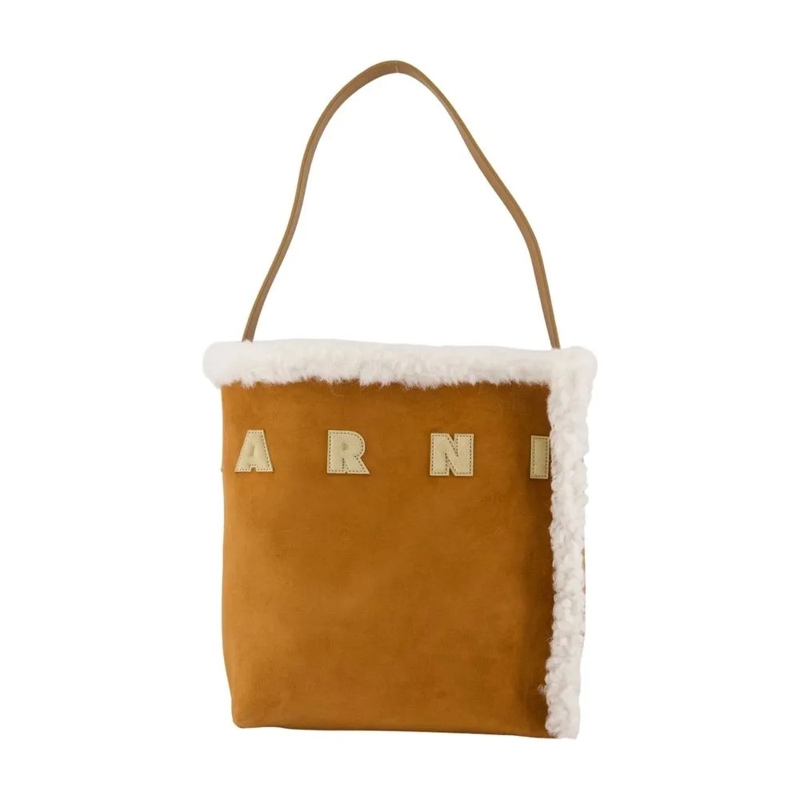 Marni Fourre-tout Museo Mini Shopper Bag - Leather - Brown Brown