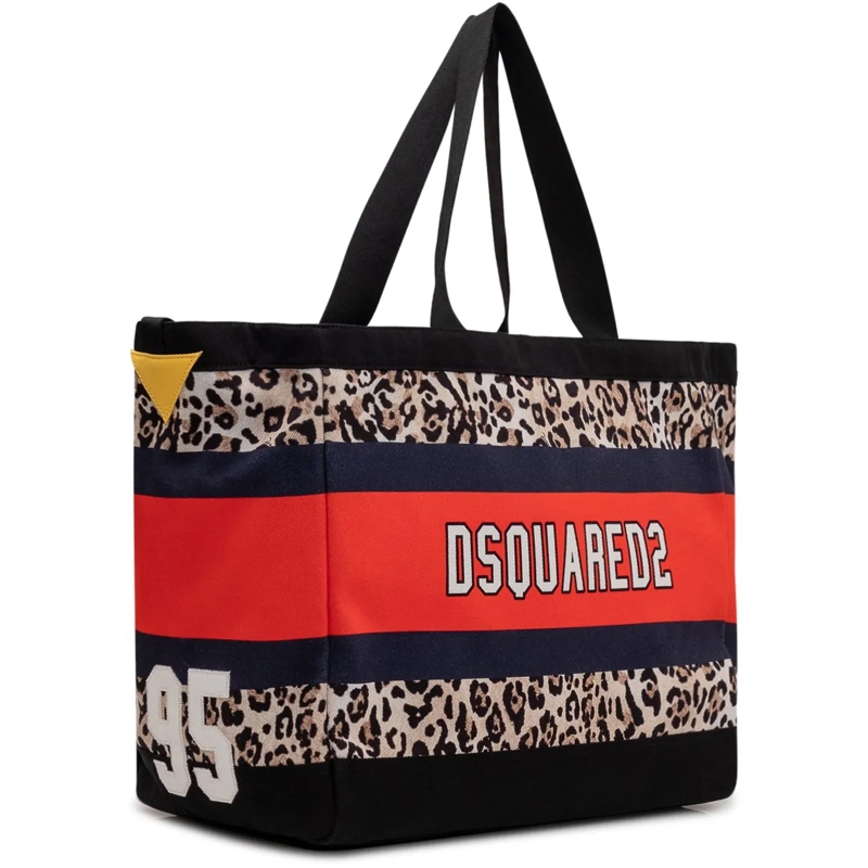 Dsquared2 Shopper Tote Bag in Canvas con Stampa Animalier mehrfarbig(Image 3)