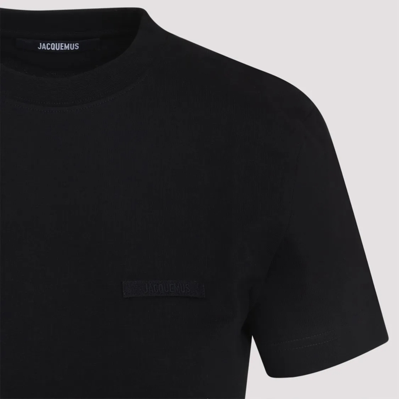 Jacquemus T-shirt Classic Black T-Shirt With Tonal Logo Patch Black