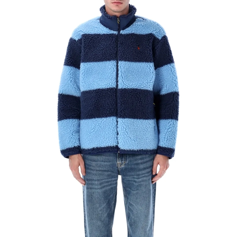 Polo Ralph Lauren Daunenjacke Polo Striped Pile Fleece Jacket Blue