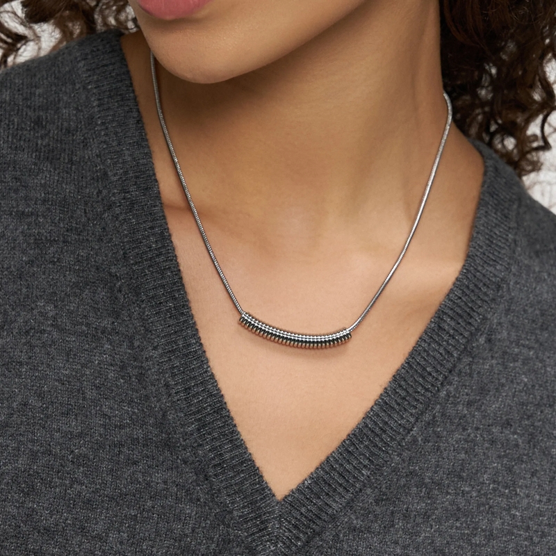 Liebeskind Berlin Mittellange Halskette Edelstahl Twist silber(Image 2)