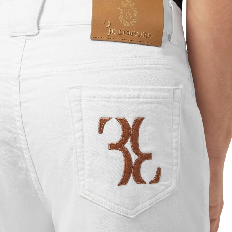 BILLIONAIRE Jeans mit geradem Bein Jeans Regular Fit Double B weiss(Image 4)