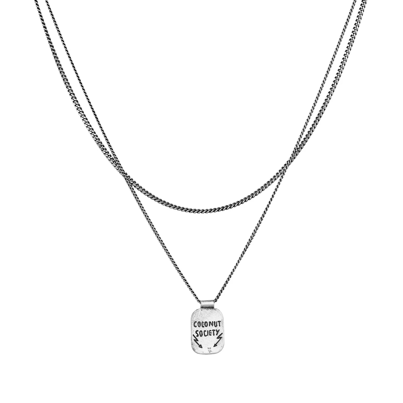 Haze & Glory Mittellange Halskette Halskette Layer Plättchen - Coconut Society Palme  silber(Image 4)