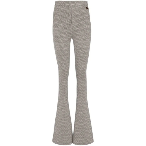 Balmain  Monogram Jacquard Flared Trousers Grey