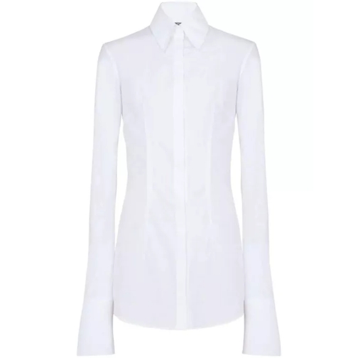 Balmain Extra-Long Sleeves Cotton Shirt White 