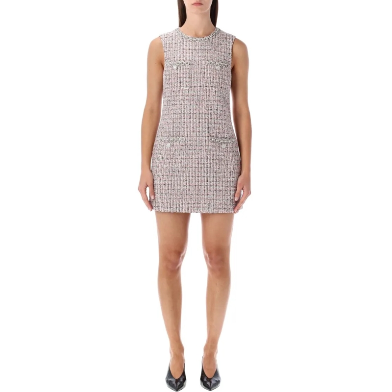 Self Portrait Minikleid Bouclé Sleeveless Mini Dress Pink