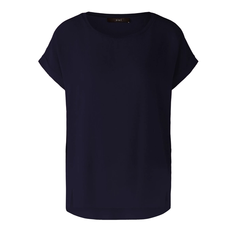 Oui Bluse Blusenshirt AYANO dunkel-blau