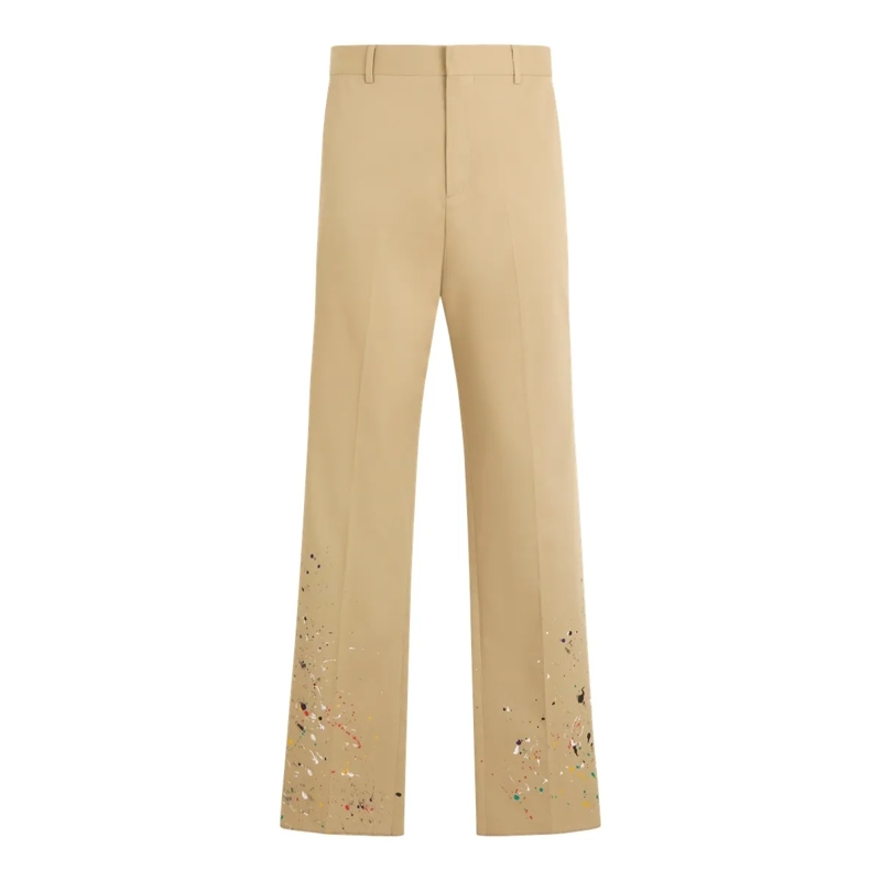 Philipp Plein Hose Loose Fit Trousers Painted Painted beige