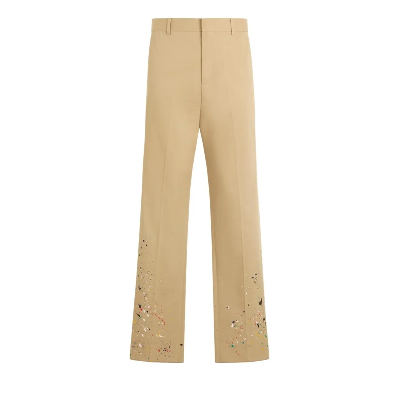 Philipp Plein Hose Loose Fit Trousers Painted Painted beige