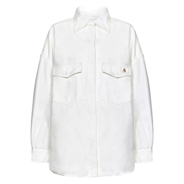 The Attico White Oversize Cotton Denim Jacket White Jeans