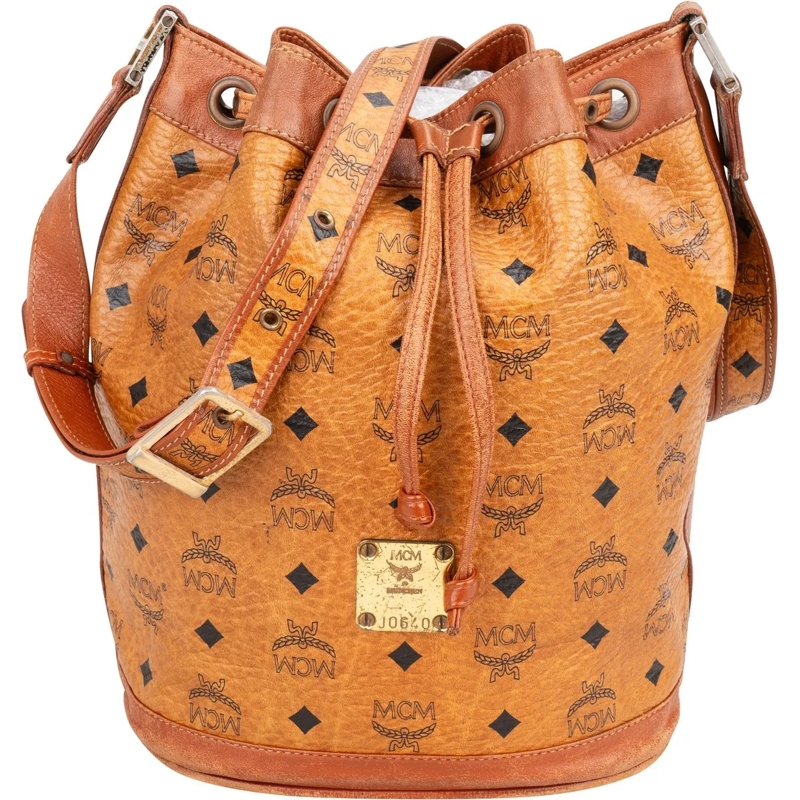 MCM Fourre-tout MCM Visetos Monogram Bucket Crossbody Bag braun