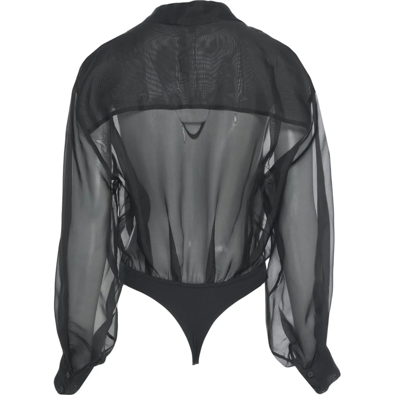Staud T-Shirt Organza bodysuit schwarz