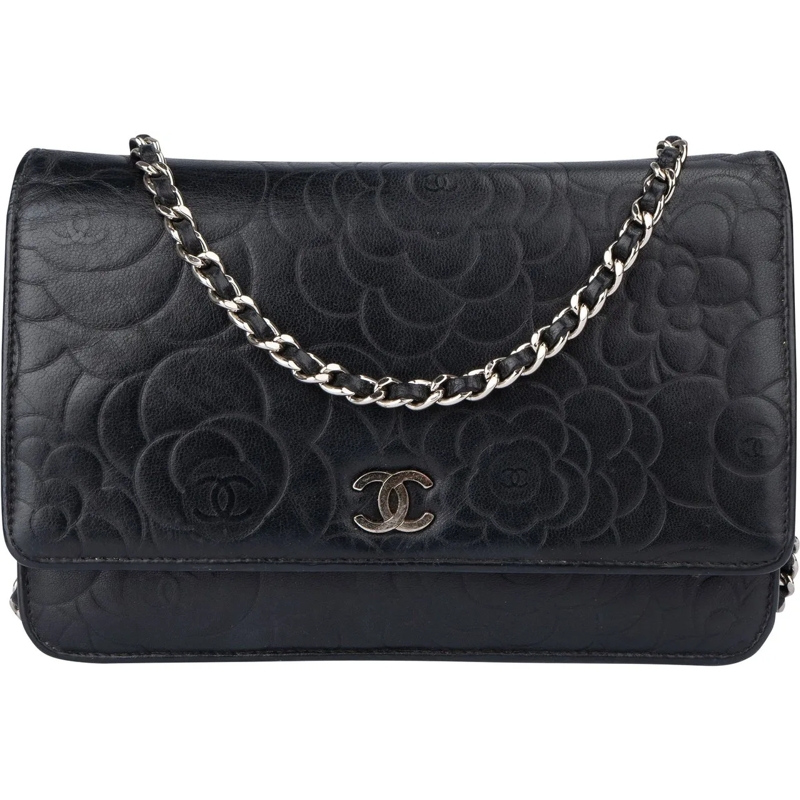 Chanel Tote Chanel Lambskin Camellia Wallet On Chain Crossbody schwarz