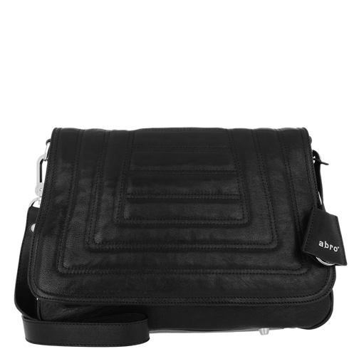 Abro Lamb Leather Satchel Bag Black/Nickel Axelremsväska
