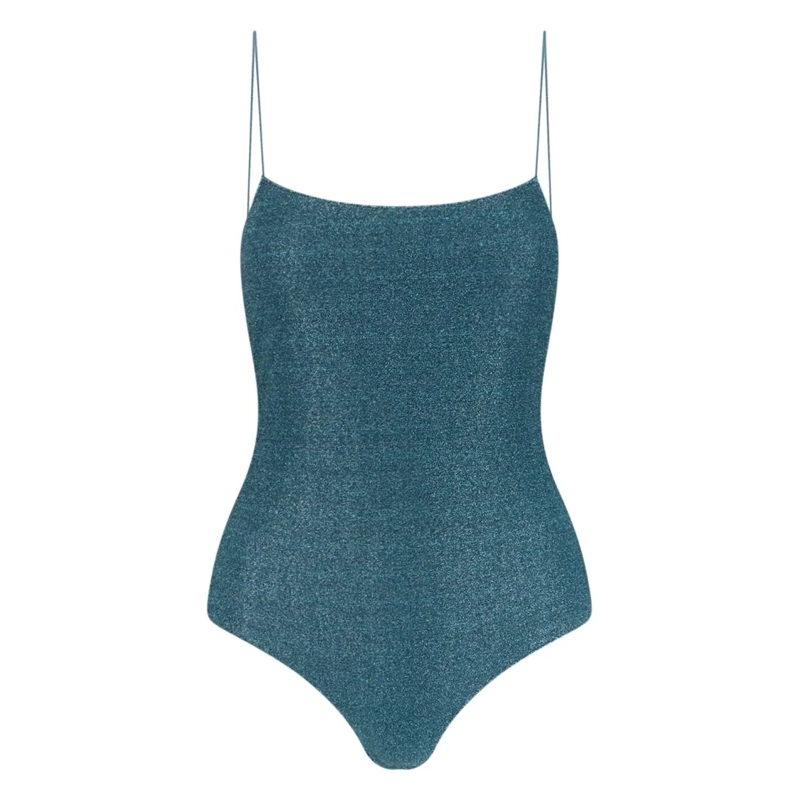 Oséree  “Lumière” Metallic One-Piece Swimsuit – Blue Blue