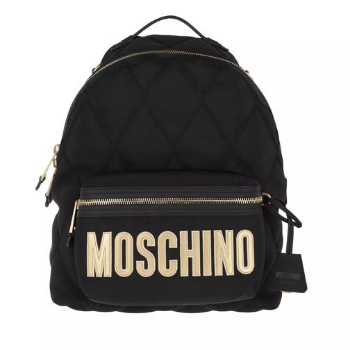 Moschino Logo Backpack Fantasy Print Black Rugzak