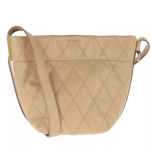 Givenchy Mini GV Bucket Bag Quilted Leather Beige Camel Borsa a secchiello