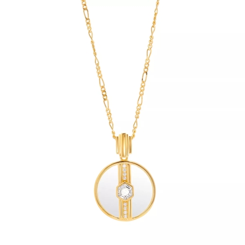 V by Laura Vann Vivica Glass Necklace Yellow Gold Collana media