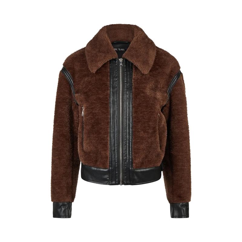Marc Aurel Blazer Jacke- Kontrastdetails- Paspeltaschen- elastis braun