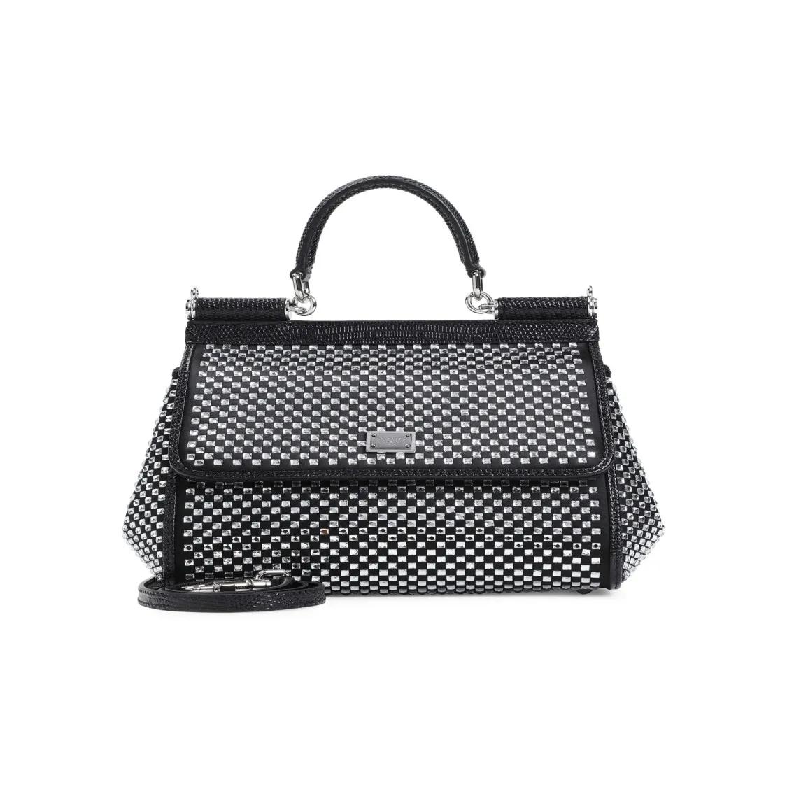 Dolce&Gabbana Crossbody Bags - Black Crytal Details Handbag - Gr. unisize - in Schwarz - für Damen