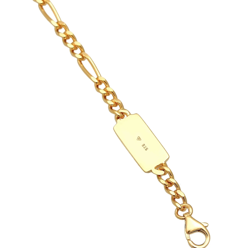 Kuzzoi Mittellange Halskette Halskette Herren Ketten Set Figaro Venezia 925 Sil gold(Image 6)