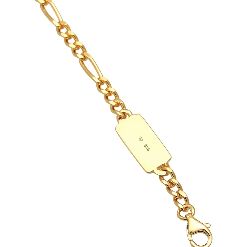 Kuzzoi Mittellange Halskette Halskette Herren Ketten Set Figaro Venezia 925 Sil gold(Image 5)