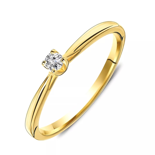 DIAMADA 9KT 0.07ct Diamond Ring Yellow Gold Bague diamant