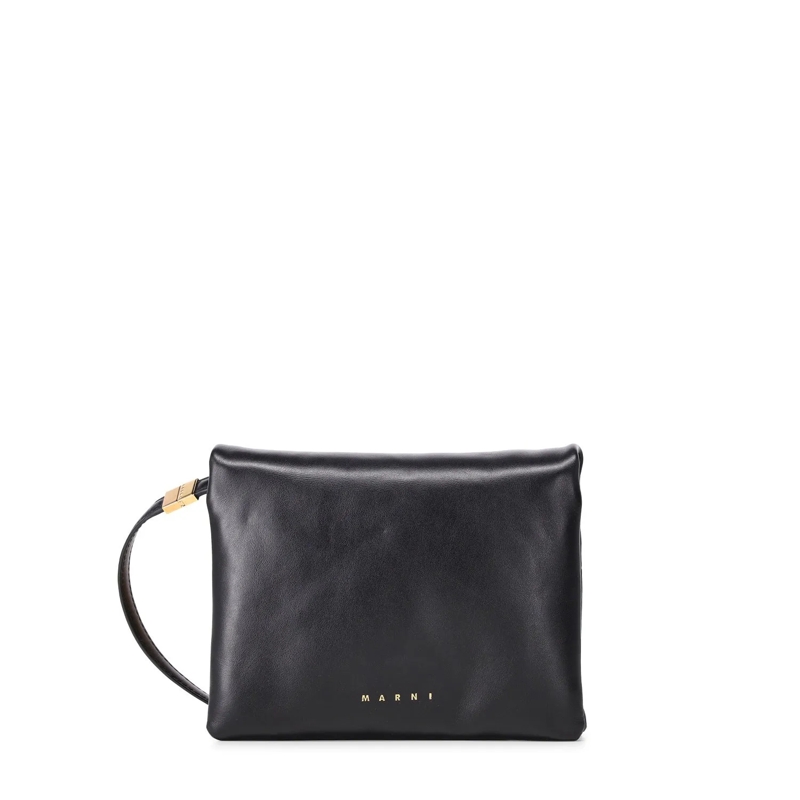 Marni Sac à bandoulière Schultertasche aus Leder schwarz