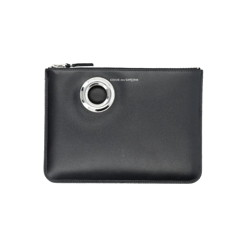 Comme des Garcons Crossbody Bag Silver Eyelet Pouch Grey