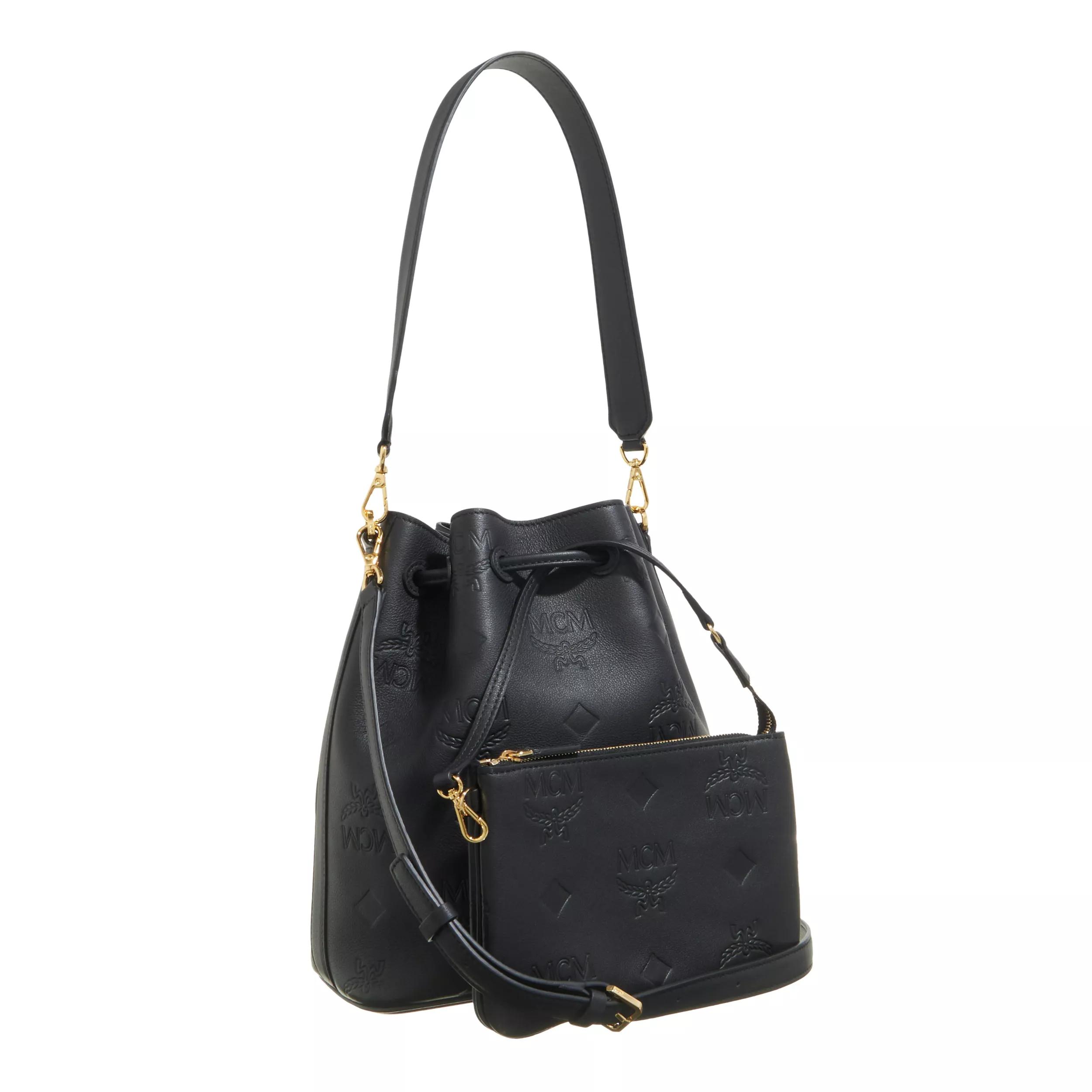 Mcm black 2025 bucket bag