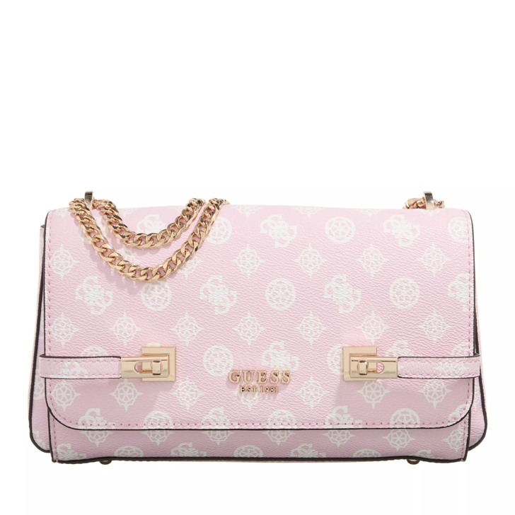 Guess Loralee Convertible Xbody Flap Pale Pink Logo Crossbody Bag