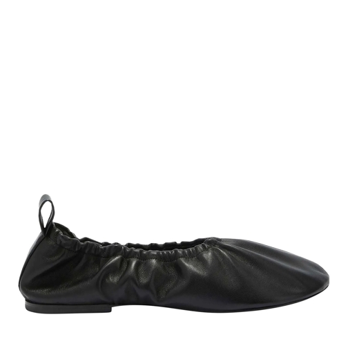 Jil Sander Ballerina Gathered Leather Ballerinas schwarz