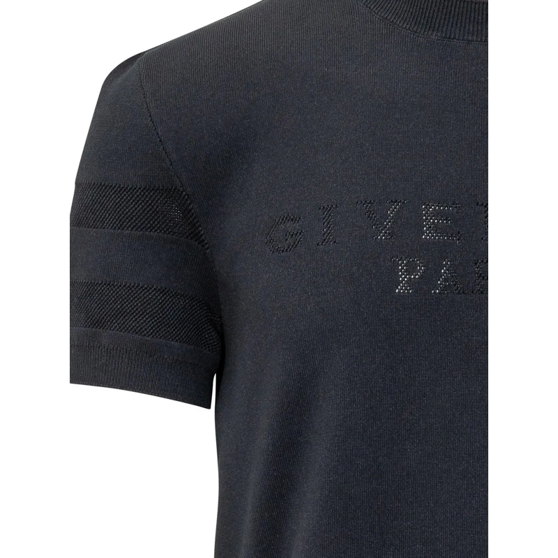 Givenchy  Maglia Girocollo a Manica Corta con Inserti a Rete schwarz(Image 3)