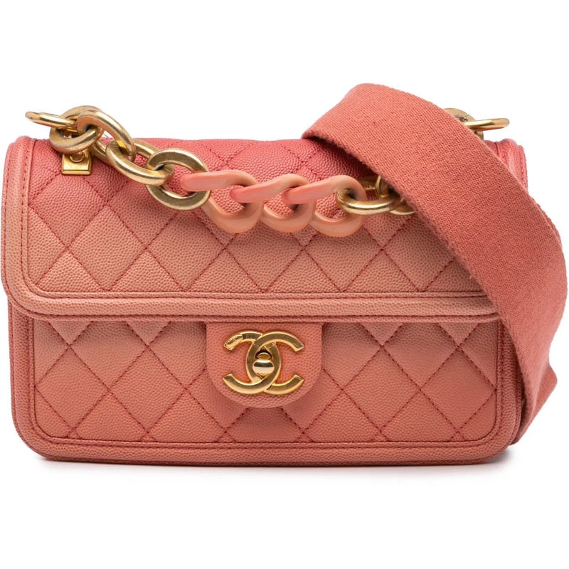 Chanel Schultertasche Small Quilted Caviar Sunset On The Sea Flap rose