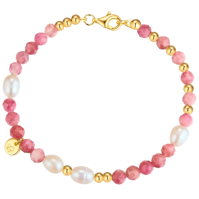 Glanzstücke München Armband Sterling Silber Armband Turmalin Süßwasser-Zuchtpe gold