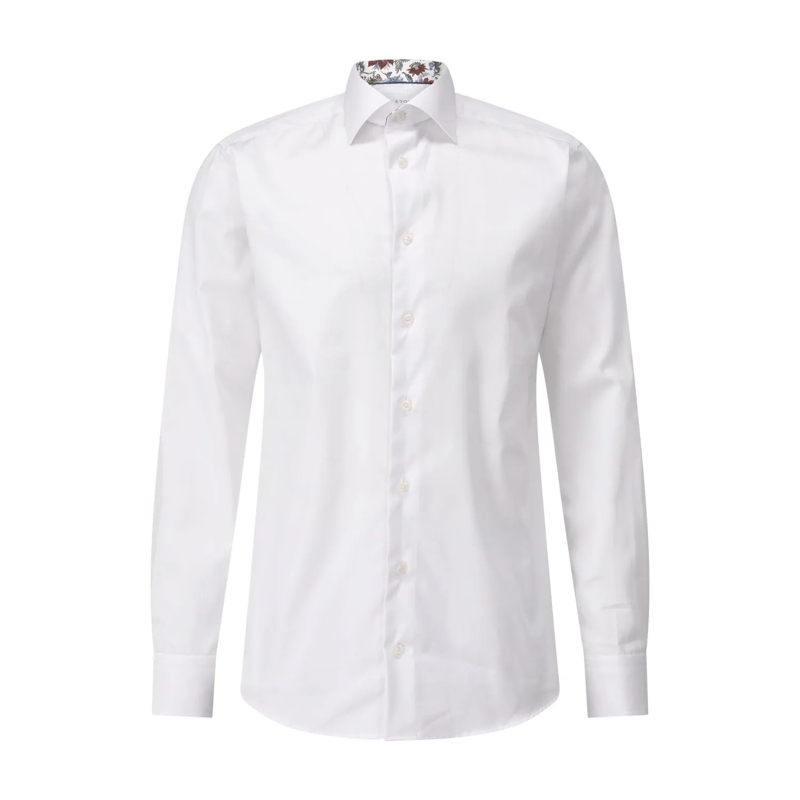 Eton Chemise Slim-Fit Baumwollhemd Weiß
