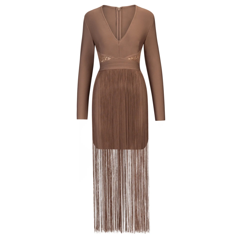 Kraimod Cocktailkleid Bandagekleid taupe