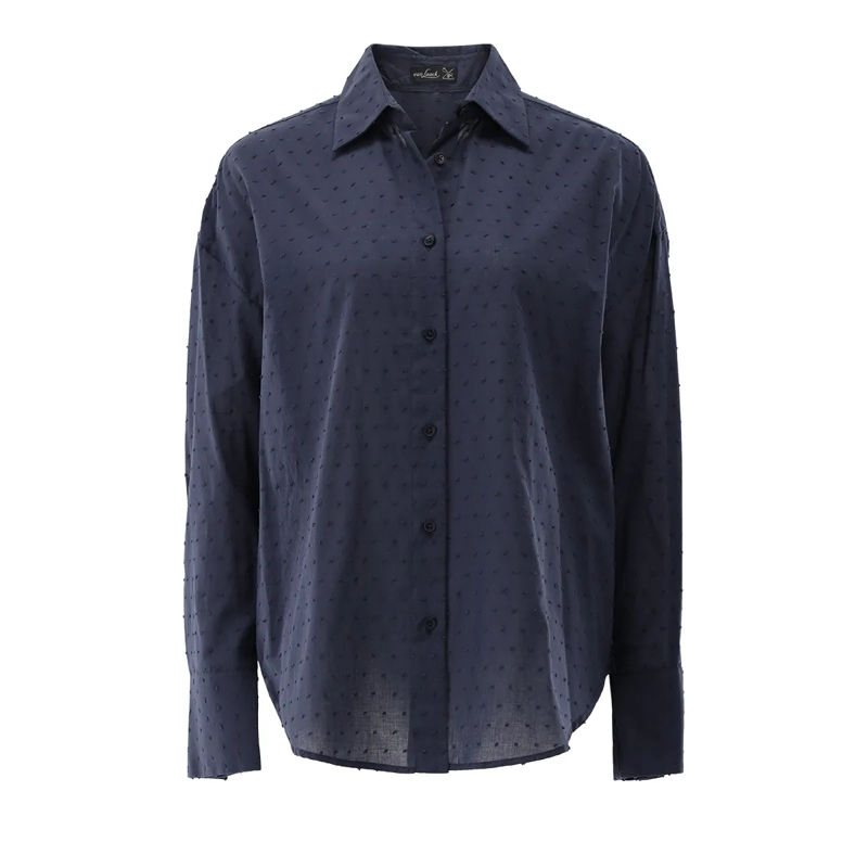VAN LAACK Bluse Bluse Modern Fit Uni dunkel-blau