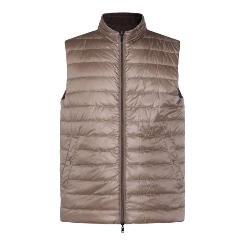 Herno  Tailored Men's Coat With Structured Fit And Clean  Brown