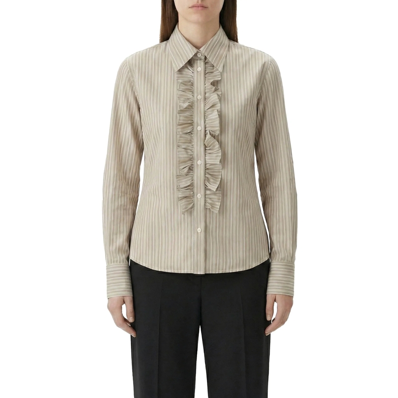 AMI Paris Chemisier Hemdbluse mit Rüschen beige(Image 2)