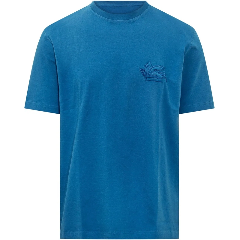Etro T-Shirt T-shirt Roma con Logo Ricamato blau