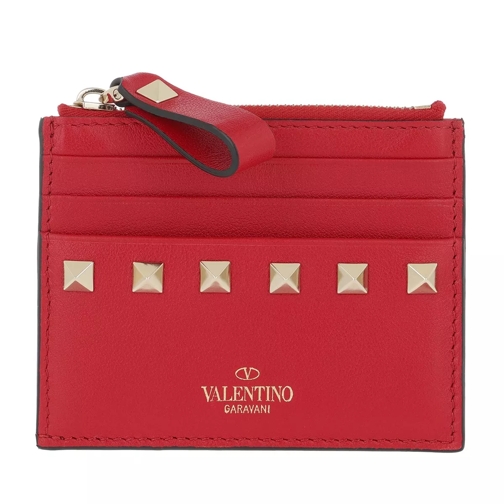 Valentino Garavani VLTN Small Wallet Leather Rouge Pur Korthållare