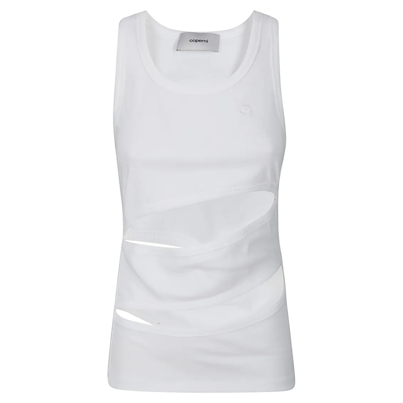 Coperni Bluse Spiral Tank Top White