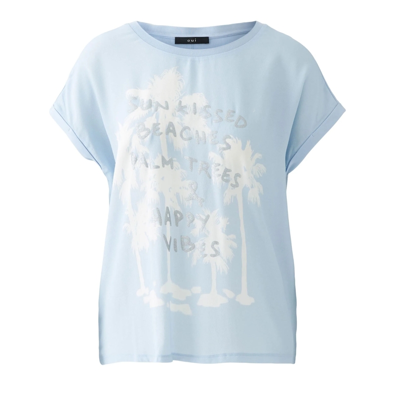 Oui Bluse Blusenshirt hell-blau