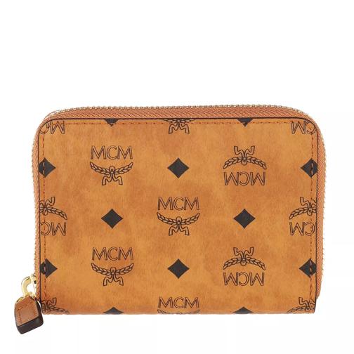 MCM M-Veritas Zipped Wallet Mini Cognac Ritsportemonnee