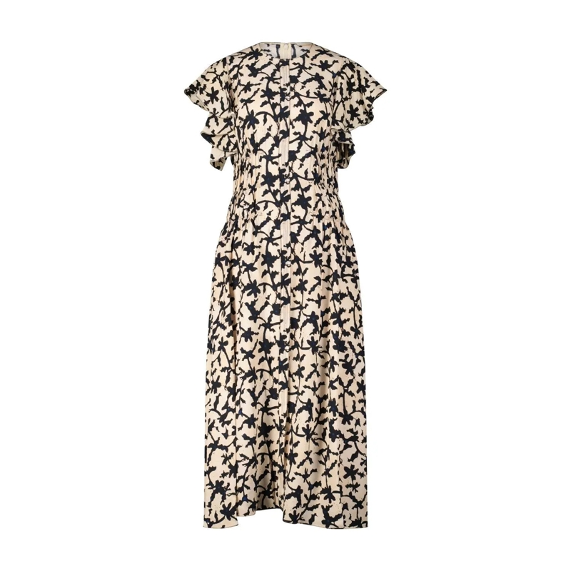 Ulla Johnson Maxikleid Anais Kleid mit Muster Beige