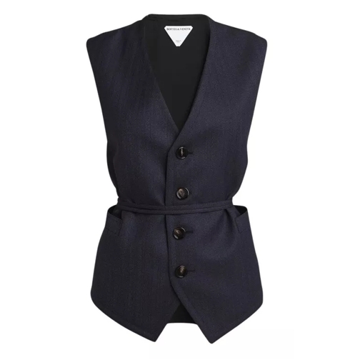 Bottega Veneta  Subtle Stripe Wool Gilet Black