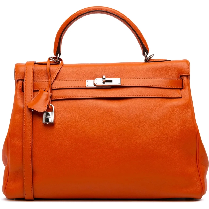 Hermès Sac à bandoulière Swift Kelly II Retourne 35 orange
